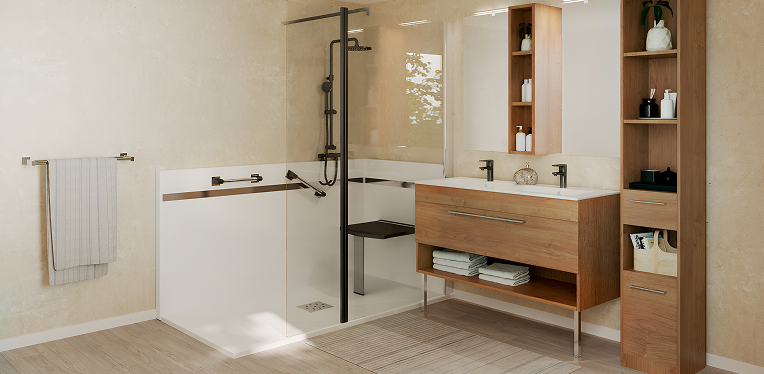 Remplacement de baignoire par une douche sécurisée 