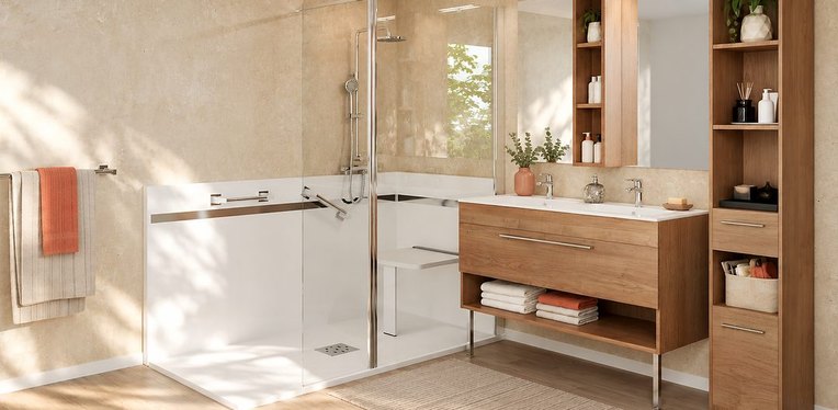 Remplacement de baignoire par une douche sécurisée 